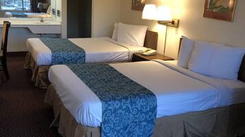 Standard Room, 2 Double Beds | Desk, iron/ironing board, free WiFi, bed sheets