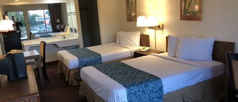 Standard Room, 2 Double Beds | Desk, iron/ironing board, free WiFi, bed sheets
