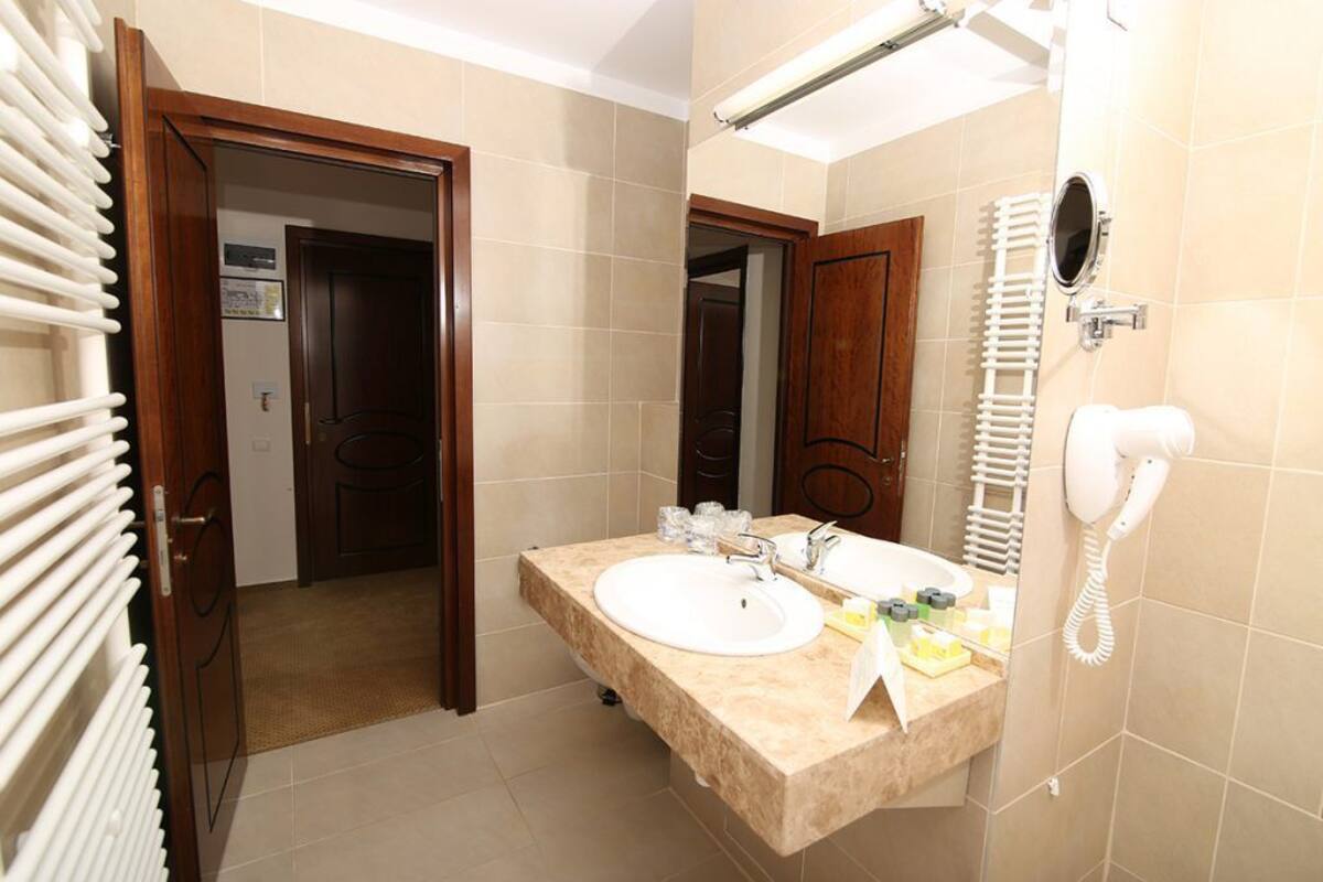 free toiletries, hair dryer, bathrobes, slippers