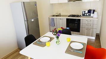 Apartment, 1 Bedroom, Kitchen | Private kitchen | Fridge, stovetop, coffee/tea maker, electric kettle