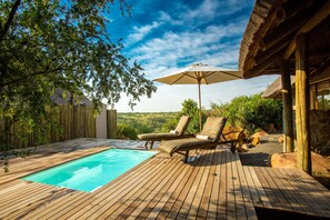 Honeymoon Double Room, Private Pool, Valley View | Terrace/patio - Umzolozolo Private Safari Lodge (Ladysmith)