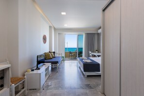 Deluxe Suite, Sea View (First Floor A2) | In-room safe, individually furnished, desk, blackout drapes - Meltemi Coast Suites (Rethymno)