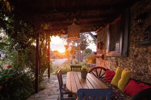 Family Room with Veranda | Utsikt mot trädgården