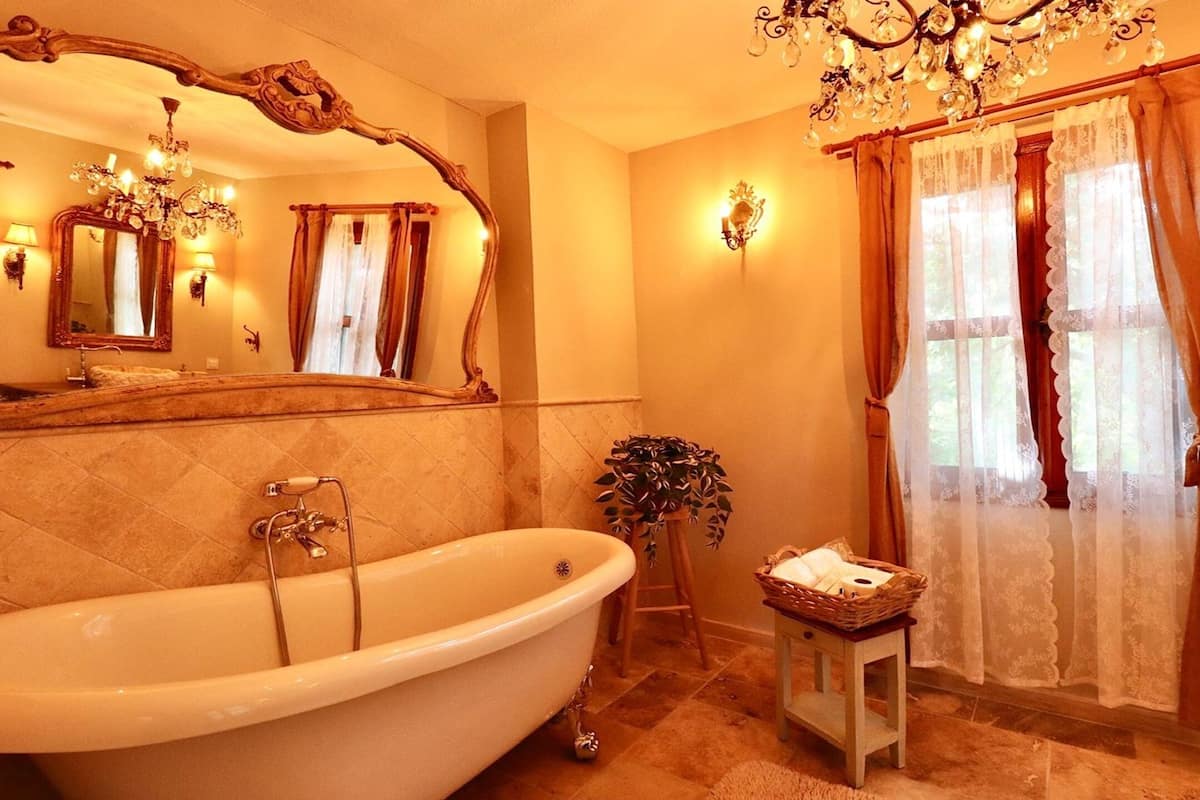 standard double room, pool view | bathroom | free toiletries, hair dryer, slippers, towels