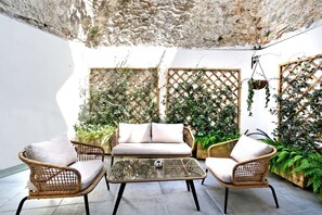 City appartement, 2 slaapkamers, terras, op benedenverdieping | Terras