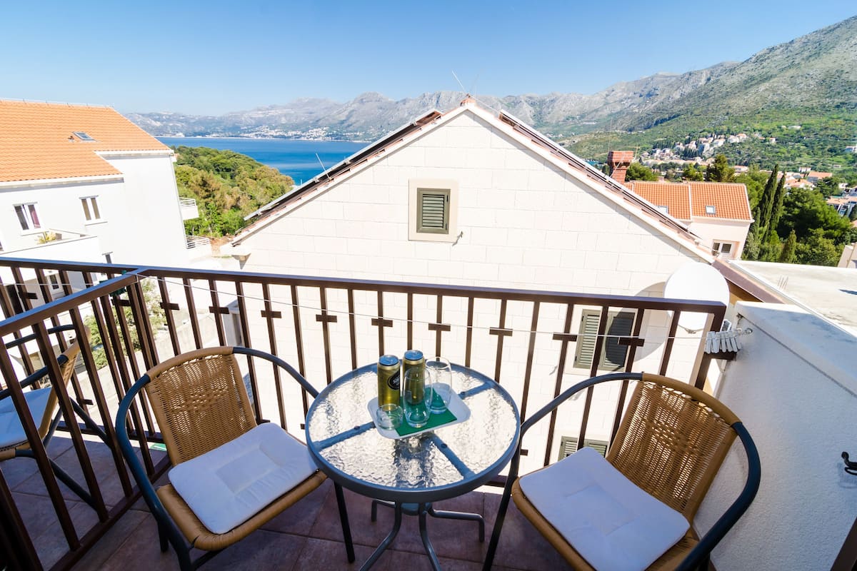 Comfort studio, balkon, uitzicht op zee | Balkon