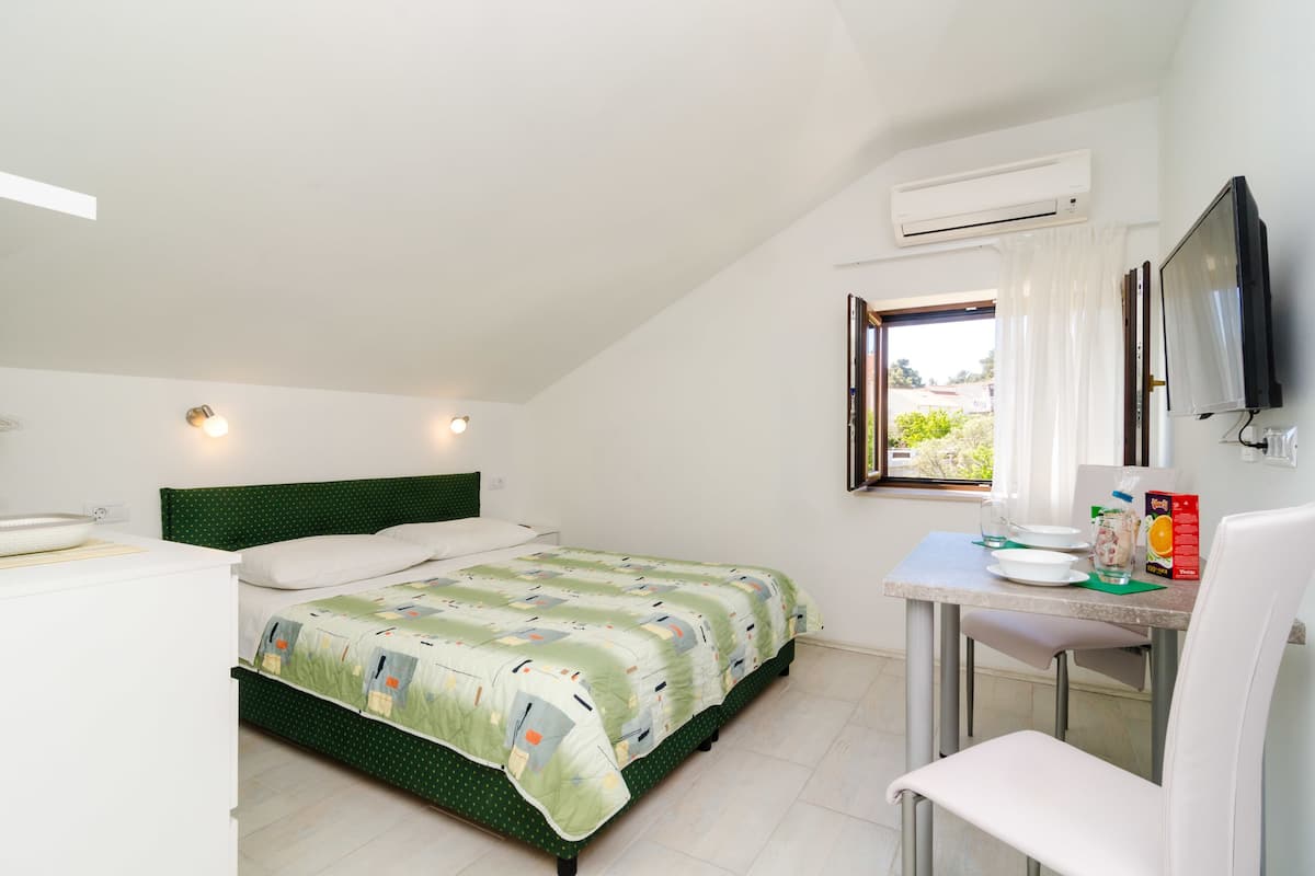 Superior studio, 1 queensize bed, uitzicht op tuin | Kameruitzicht