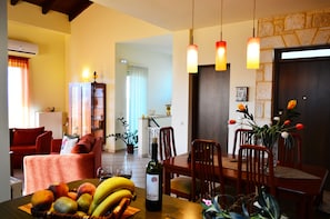 Villa, 3 Bedrooms | Living area | Flat-screen TV, fireplace