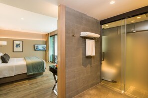 Shower, rainfall showerhead, free toiletries, hair dryer - My Beach Resort Phuket (Wichit)
