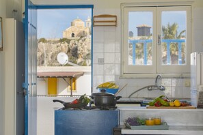 Leilighet, 2 soverom | Eget kjøkken | Kjøleskap, mikrobølgeovn, ovn og kokeplater