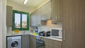 Apartment, 2 Bedrooms, Terrace | Private kitchen | Coffee/tea maker, full-size fridge, microwave, oven - Protaras Olive Suite (Paralimni)