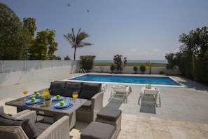 Deluxe Villa, 4 Bedrooms, Beachfront | Terrace/patio