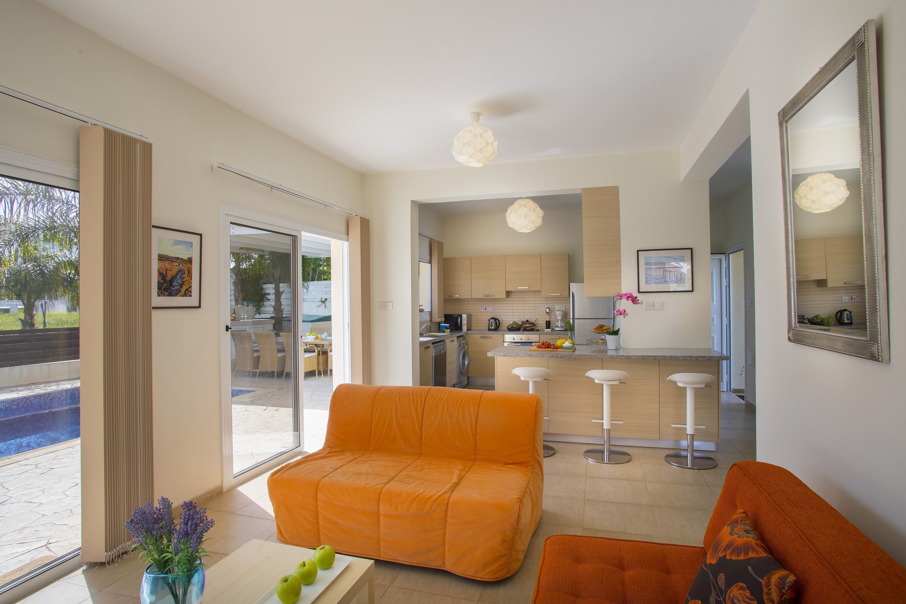 Villa, 3 Bedrooms | Living room | Flat-screen TV, fireplace, DVD player