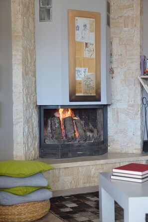 Fireplace - Guesthouse Vissinokipos (Kastoria)