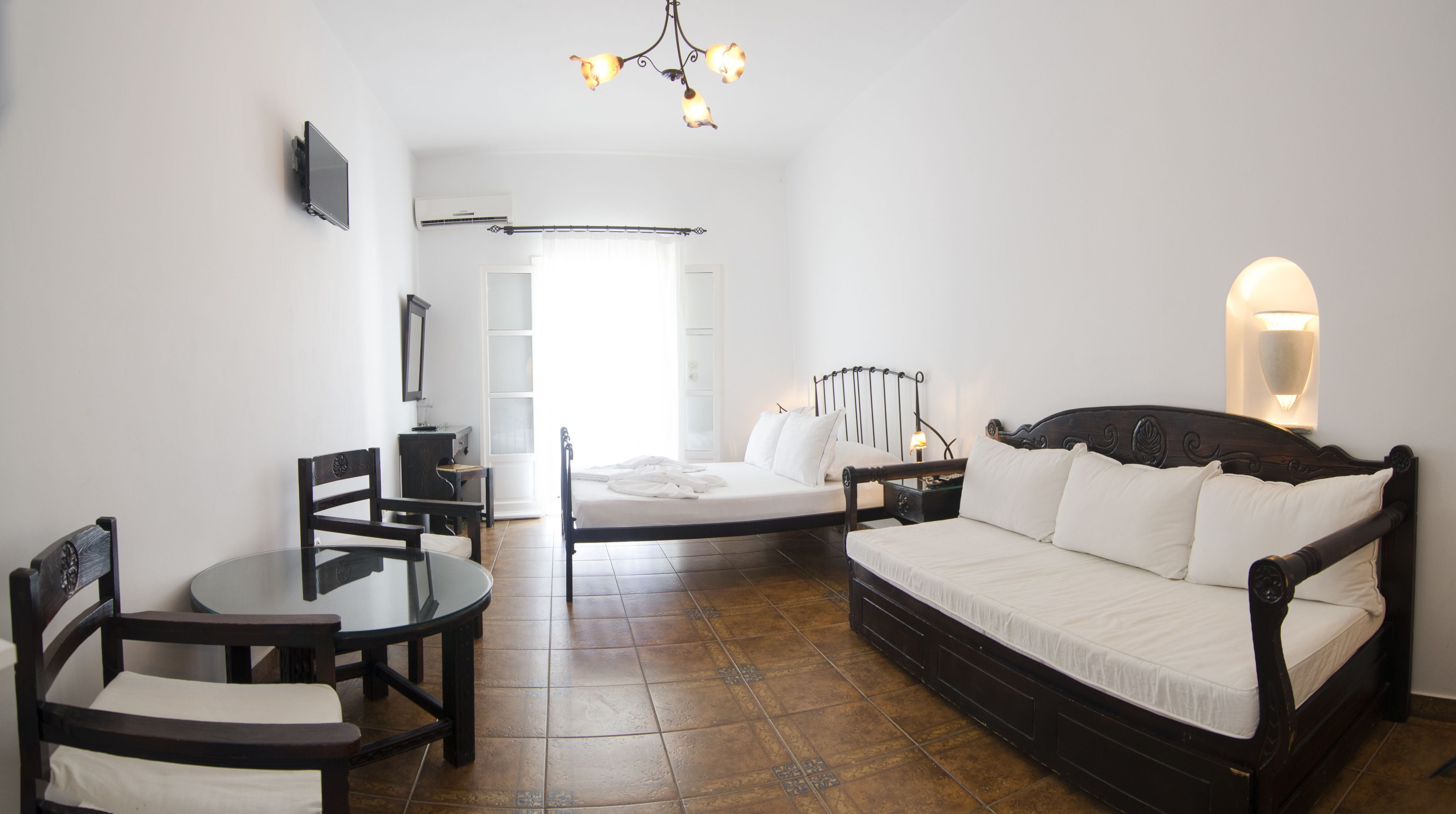 24-inch flat-screen tv with satellite channels, tv