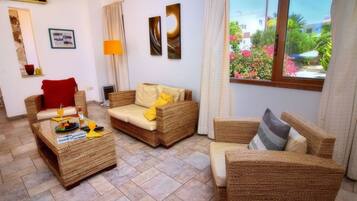 Villa, 2 Bedrooms, Smoking, Private Pool | Living area | Flat-screen TV, DVD player