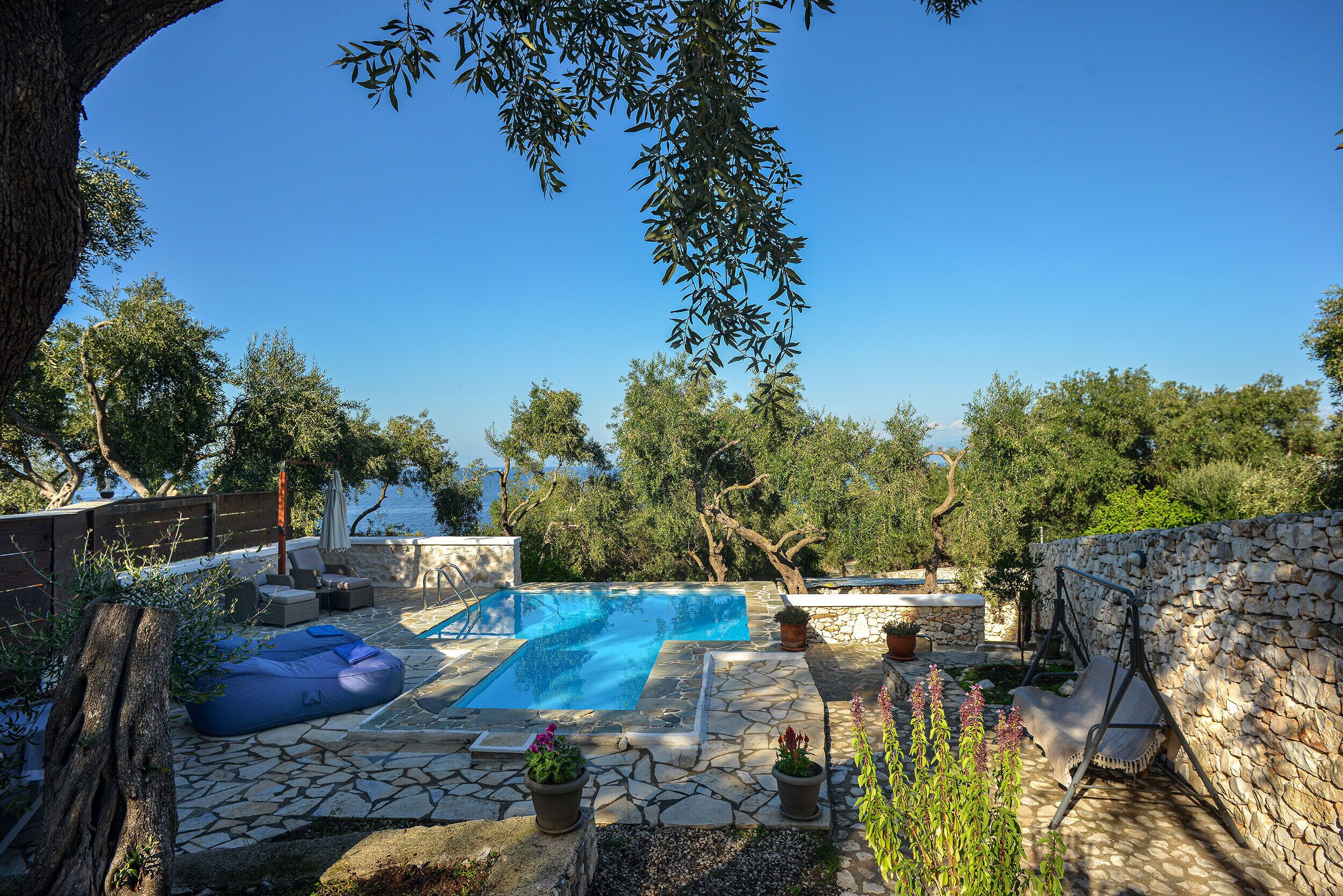 Apartment, 1 Bedroom, Private Pool, Sea View (Nostos) | Balcony view