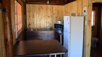 Full-size fridge, microwave, coffee/tea maker