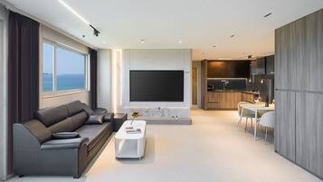 Premium bedding, blackout curtains, soundproofing, free WiFi