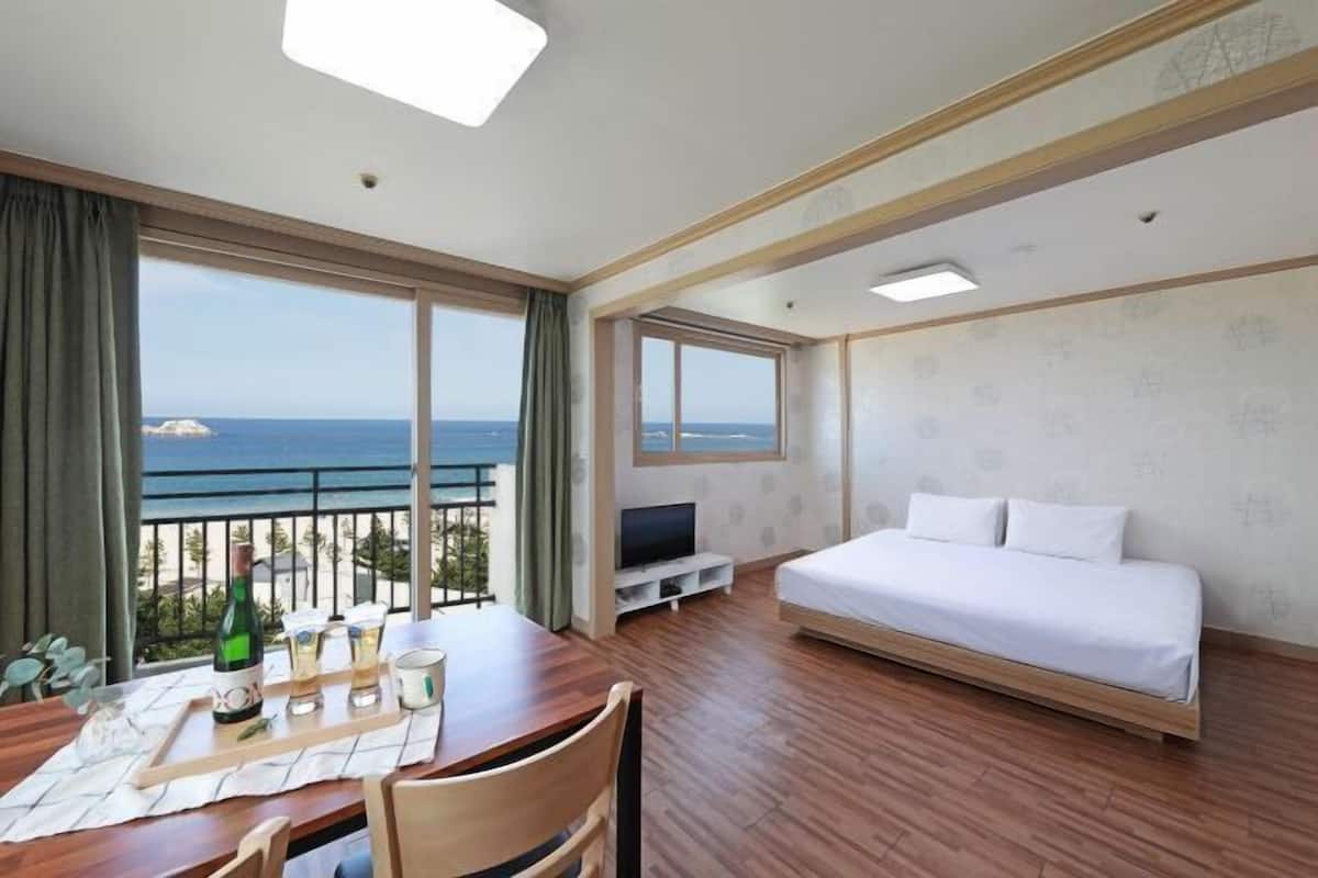 Premium bedding, blackout drapes, soundproofing, free WiFi