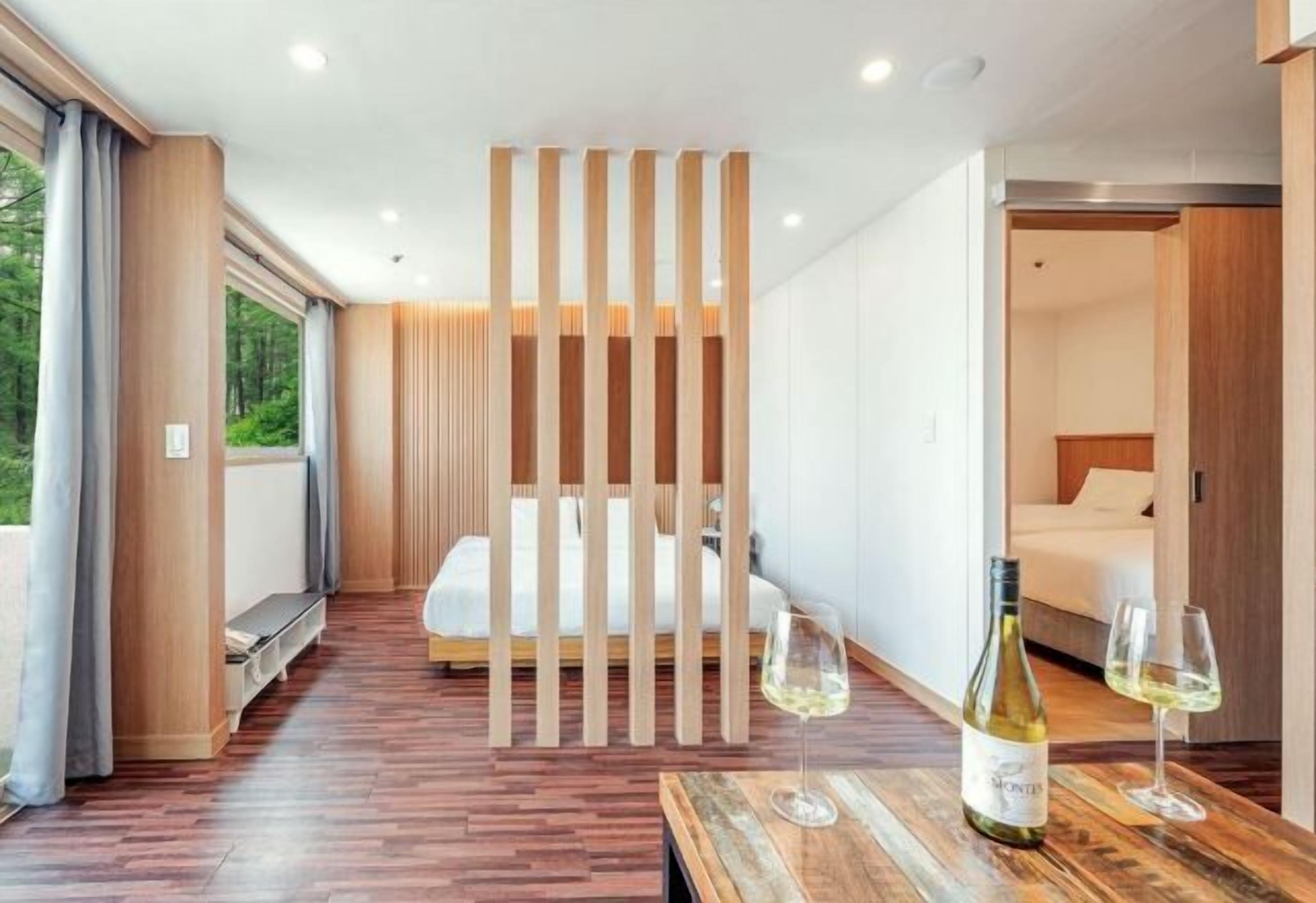 Premium bedding, blackout drapes, soundproofing, free WiFi