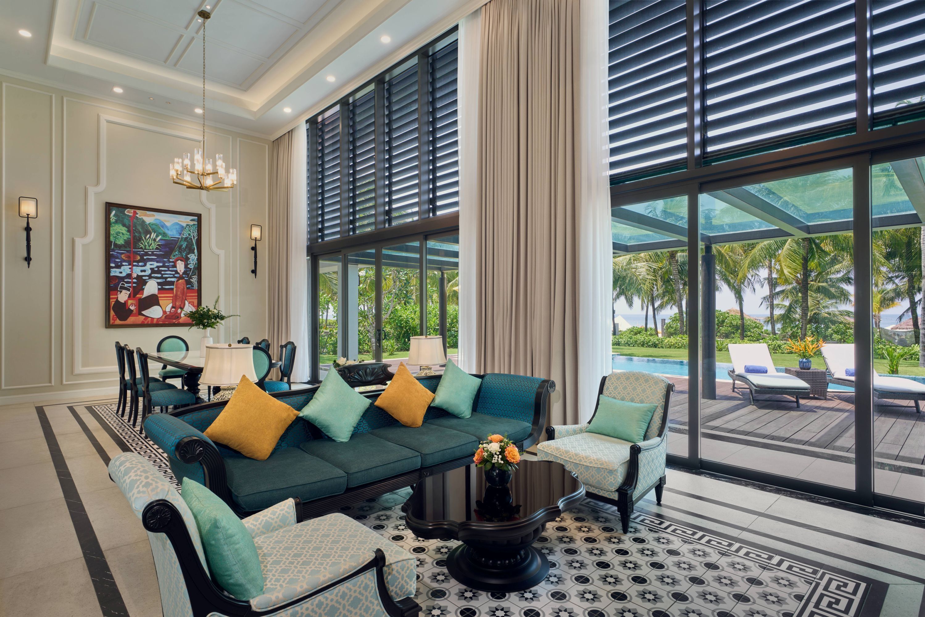 villa, 3 bedrooms, beachfront | living area | lcd tv