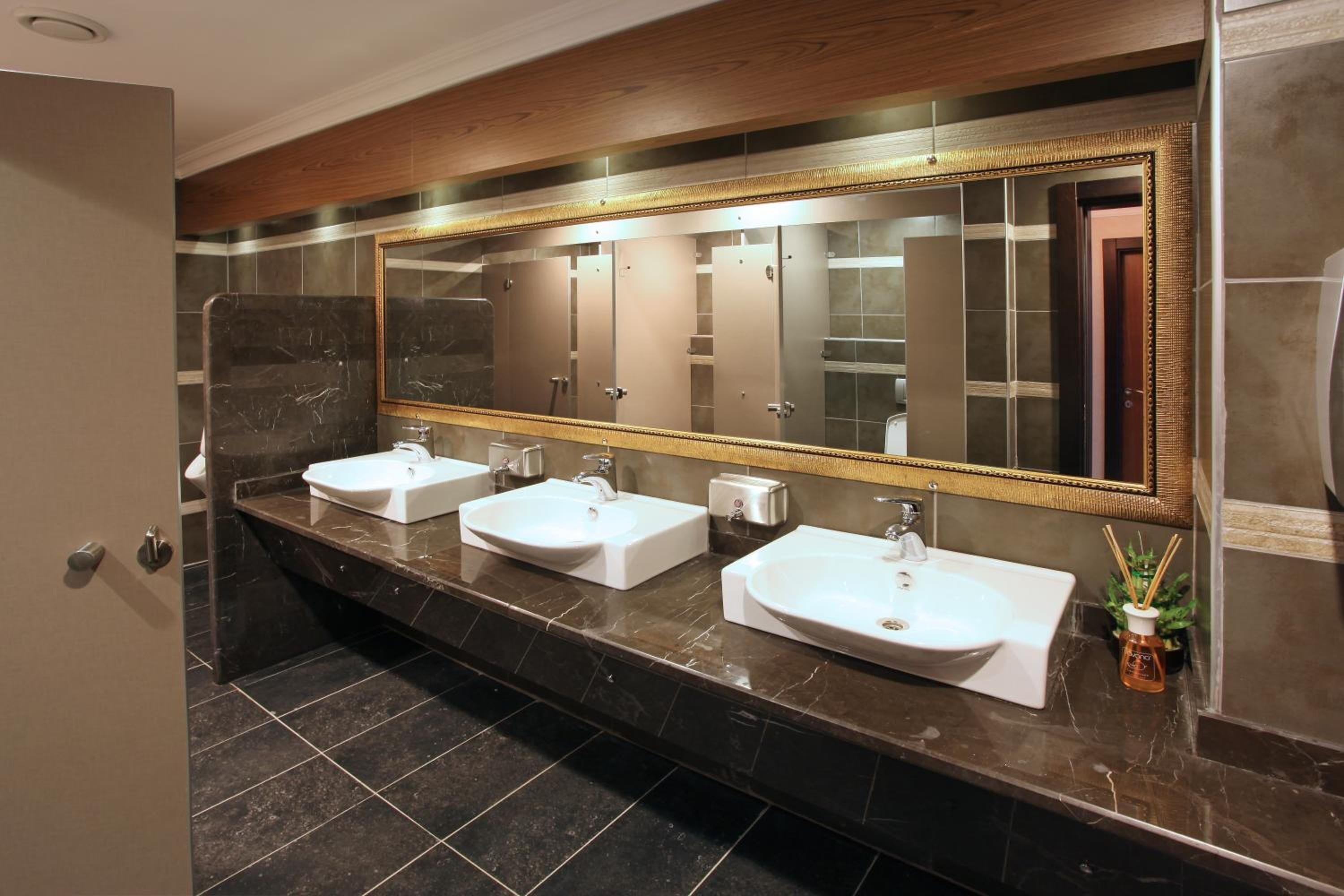 free toiletries, hair dryer, slippers, towels