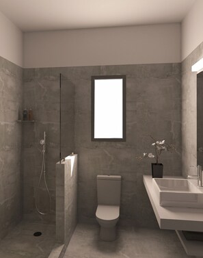 Deluxe Studio | Bathroom - Rallis Apartments (Paros)