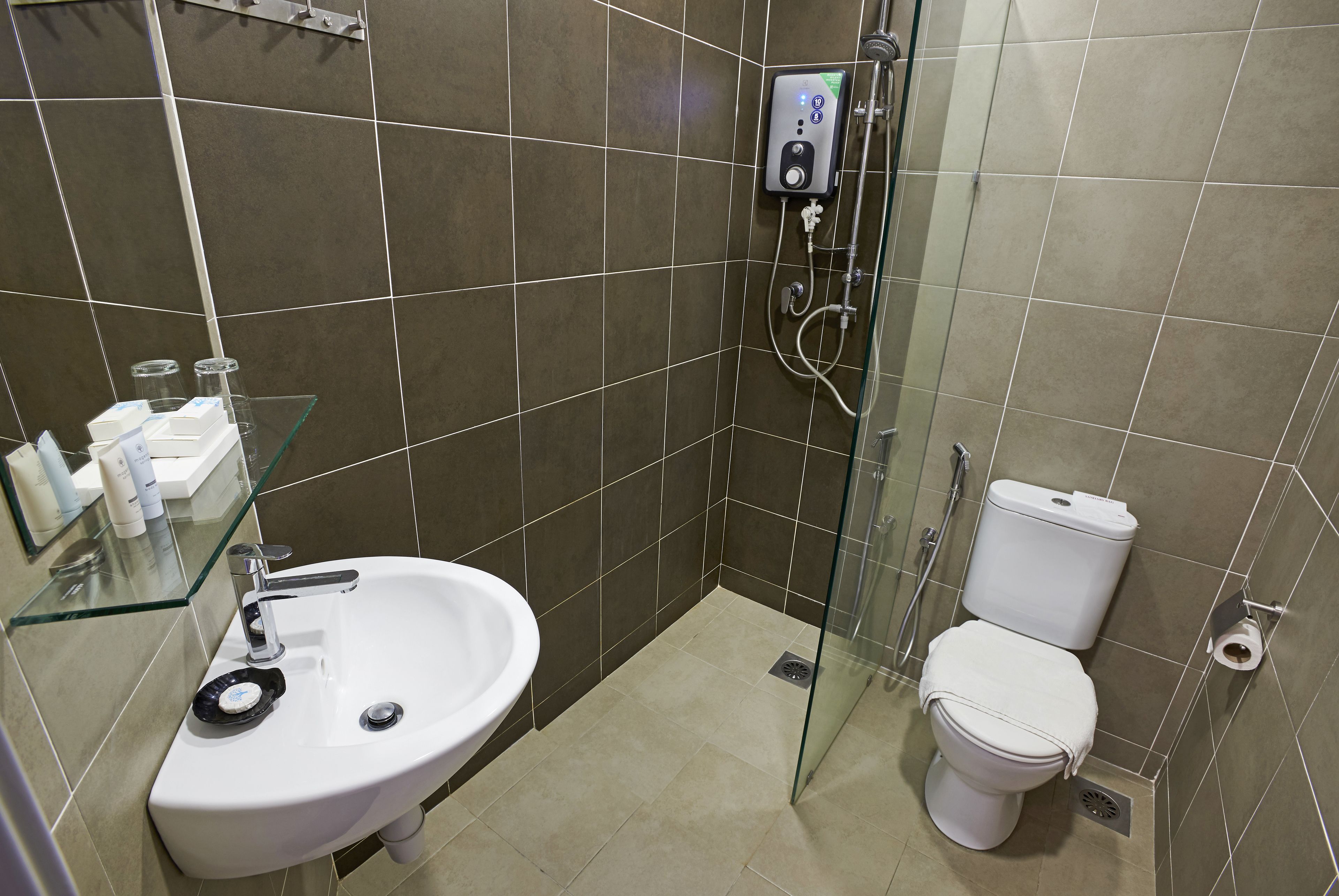 duplex suite | bathroom | shower, free toiletries, hair dryer, bidet