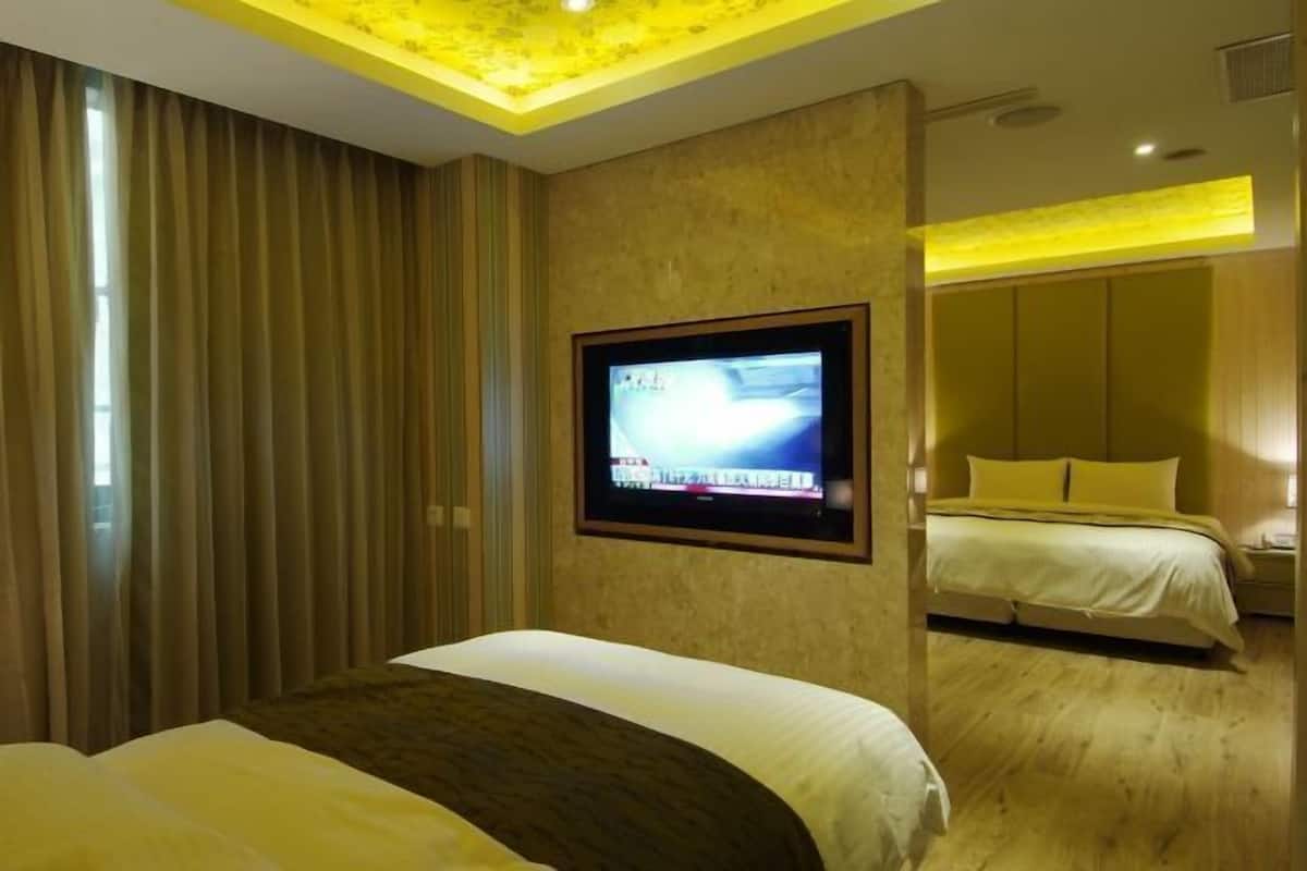 Roupas de cama premium, edredons de pluma, frigobar