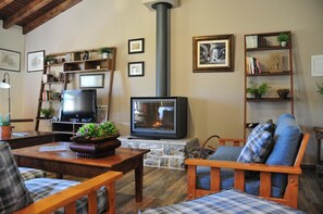Flachbildfernseher, Kamin, Tischtennisplatte