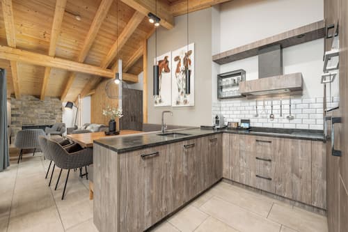 4-bedroom penthouse with private sauna | Private kitchen | Espresso maker, coffee/tea maker, electric kettle, high chair