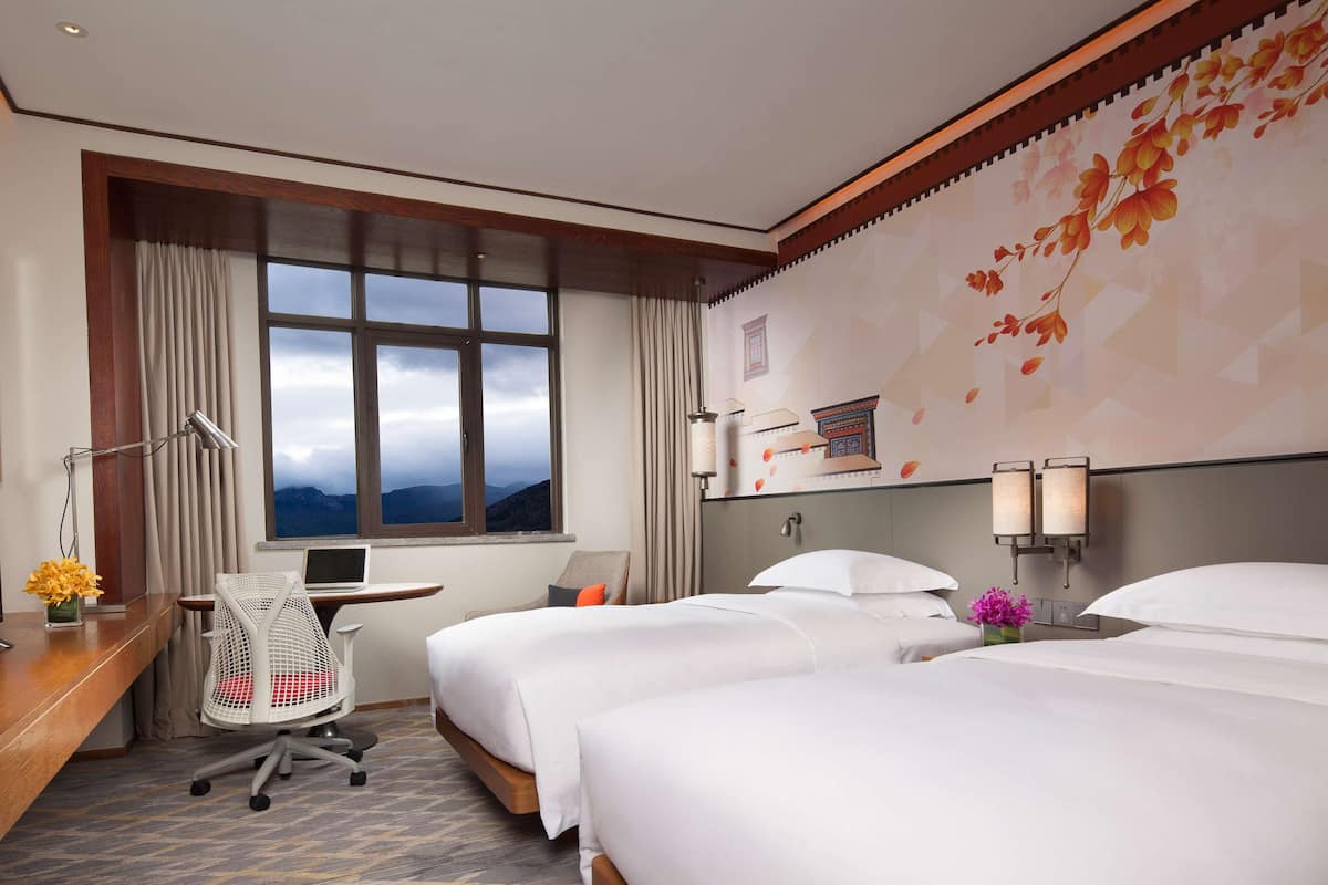 Chambre avec lits jumeaux, fumeur, vue montagne