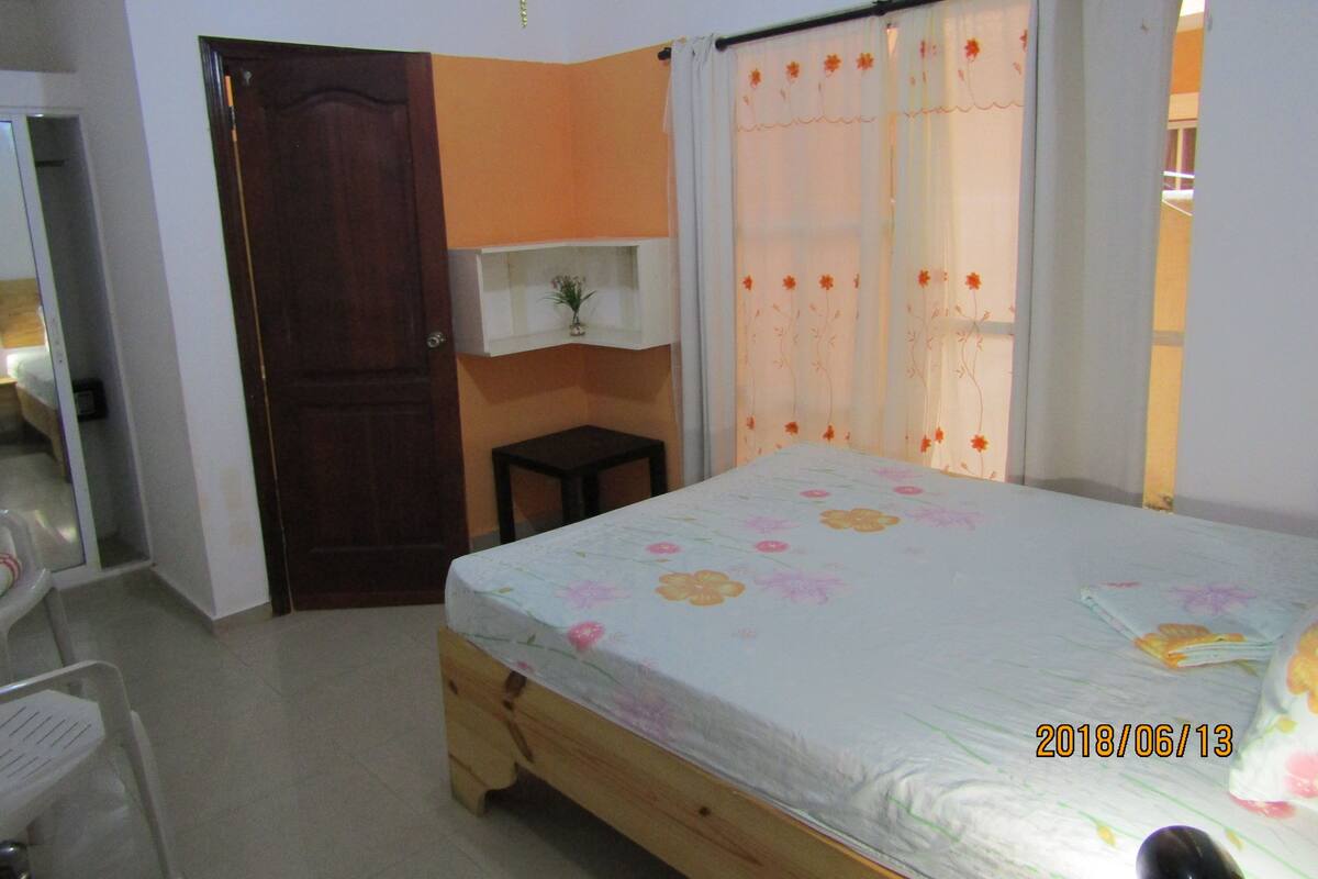 Double Room 1 Queen Bed with A/C - Ground floor and private Bathroom in a Shared Apartment  | In-room safe, iron/ironing board (on request), rollaway beds (surcharge)