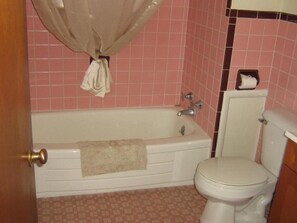 Combined shower/tub, free toiletries - Chapel Hill Motel (Moran)