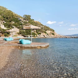 Private beach, sun loungers, beach umbrellas, beach towels