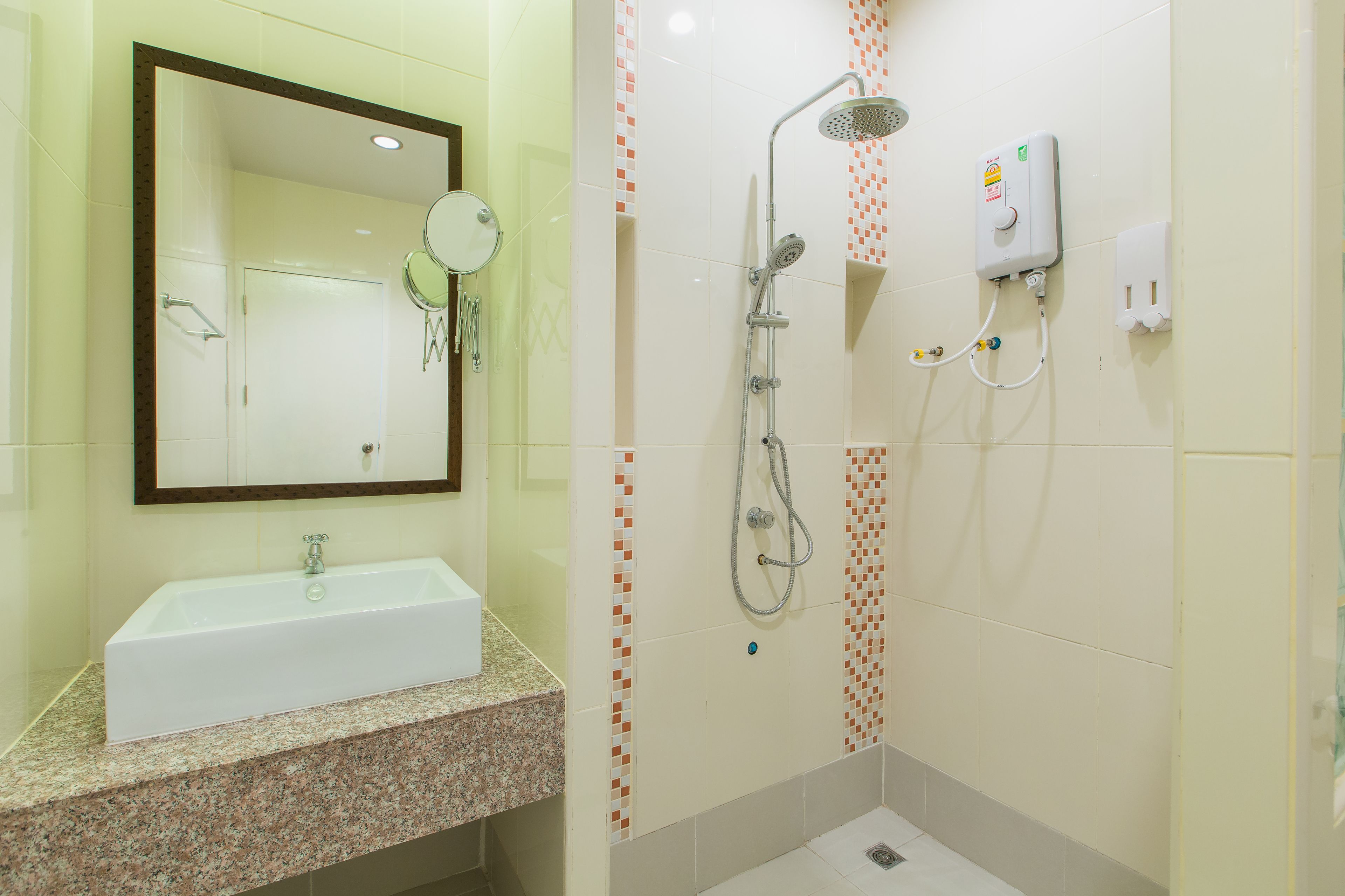 en-suite with balcony | bathroom | shower, free toiletries, hair dryer, bathrobes