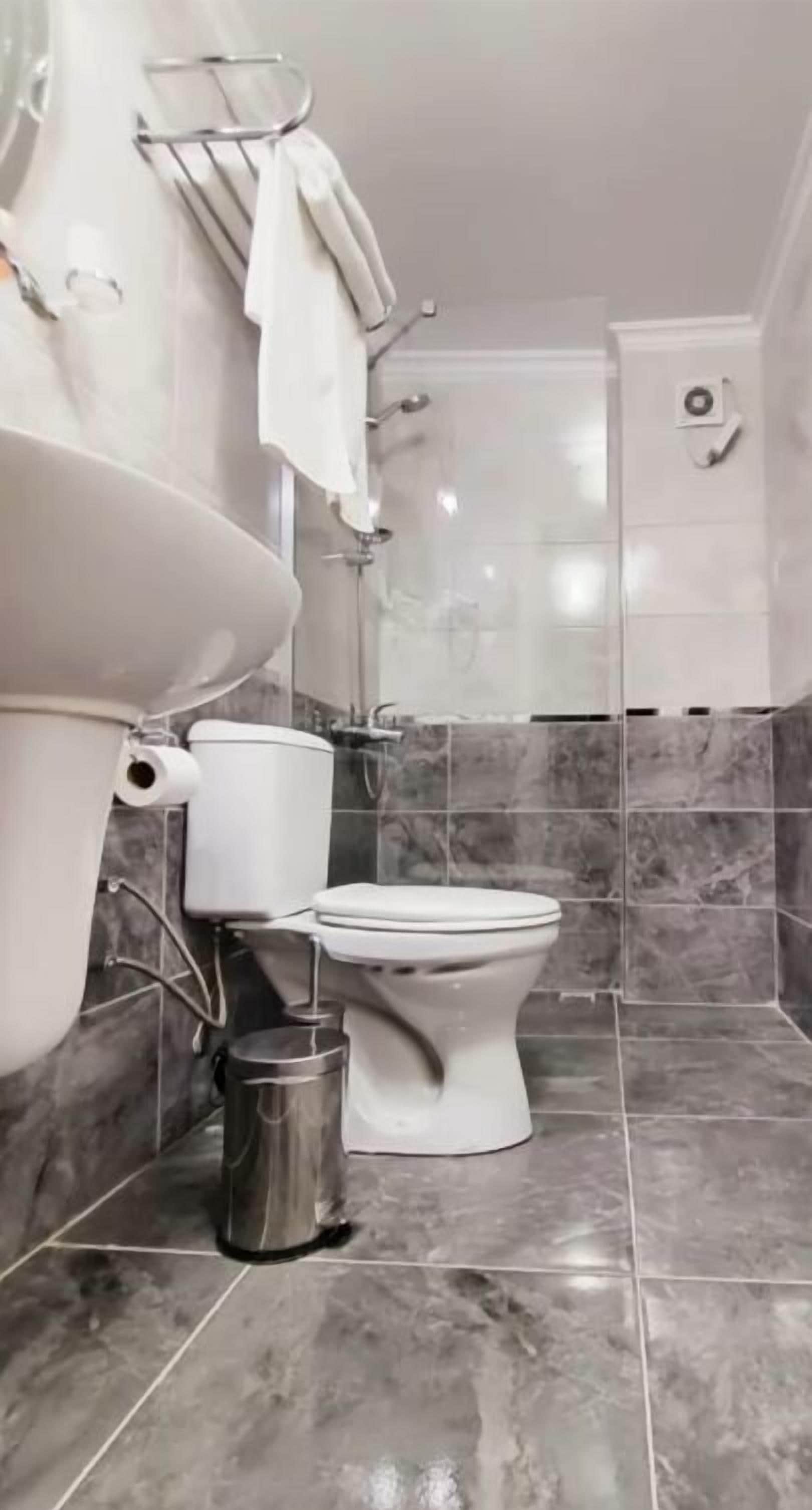 shower, free toiletries, hair dryer, slippers