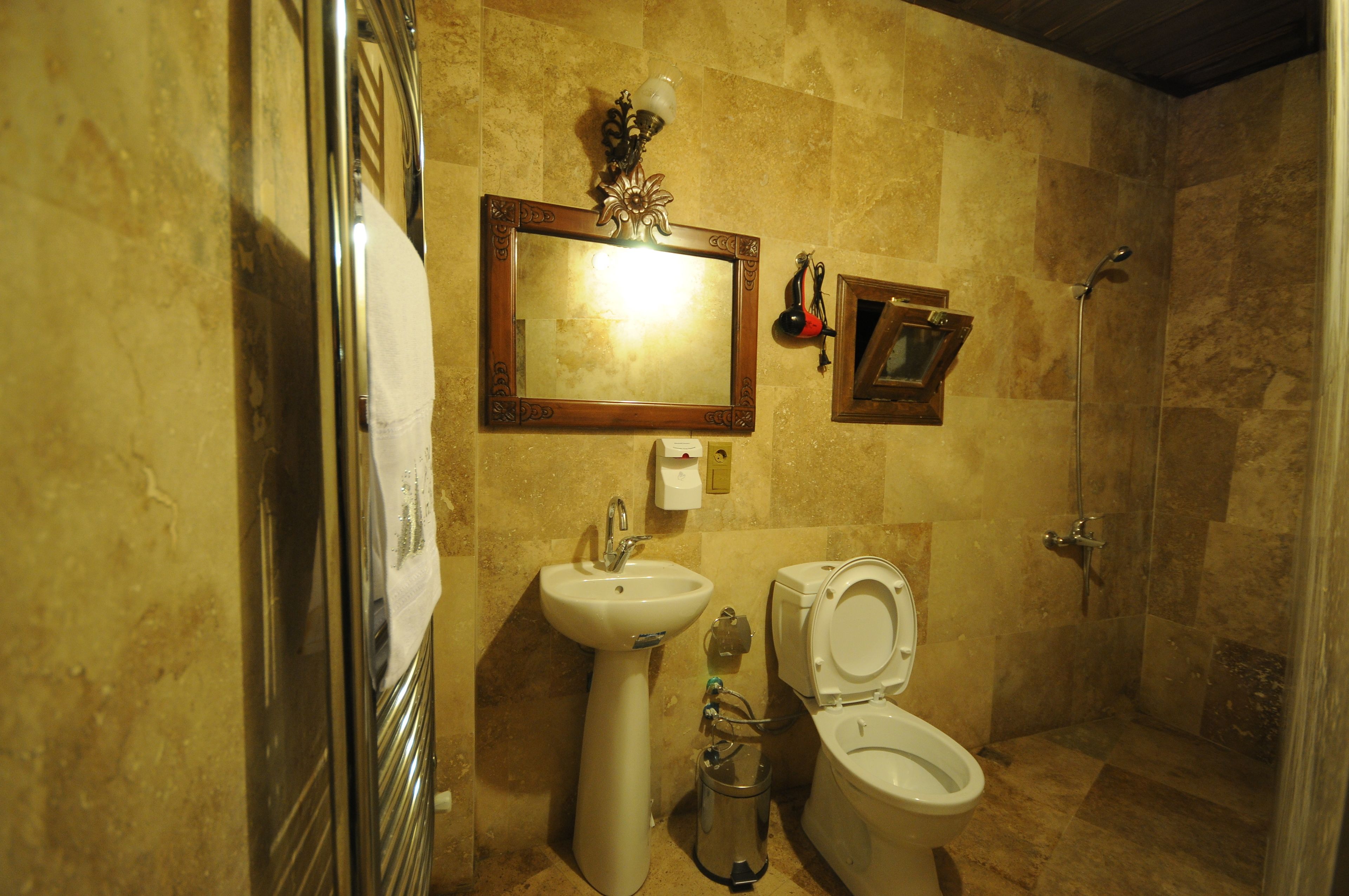 family room | bathroom | shower, free toiletries, hair dryer, slippers