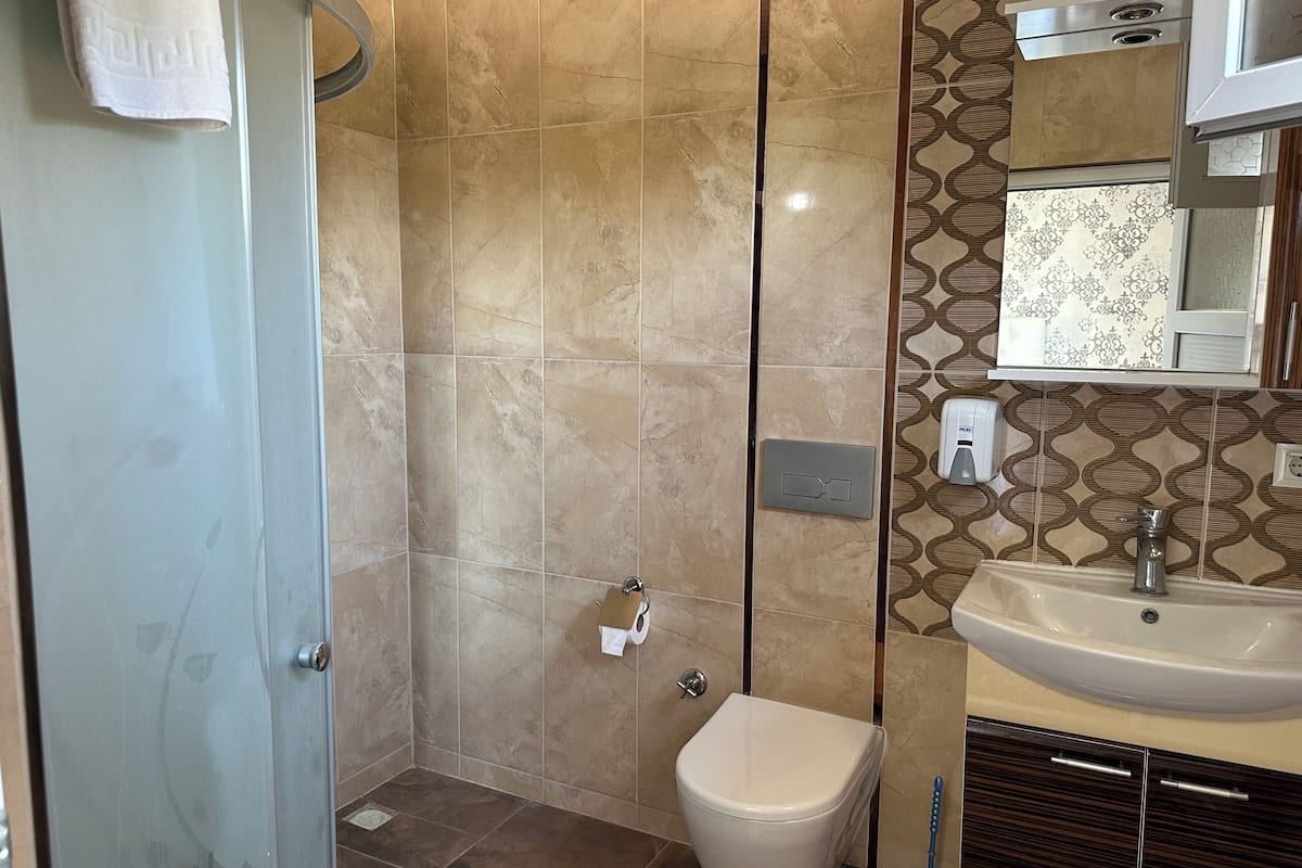deluxe quadruple room, mixed dorm | bathroom | shower, free toiletries, hair dryer, towels