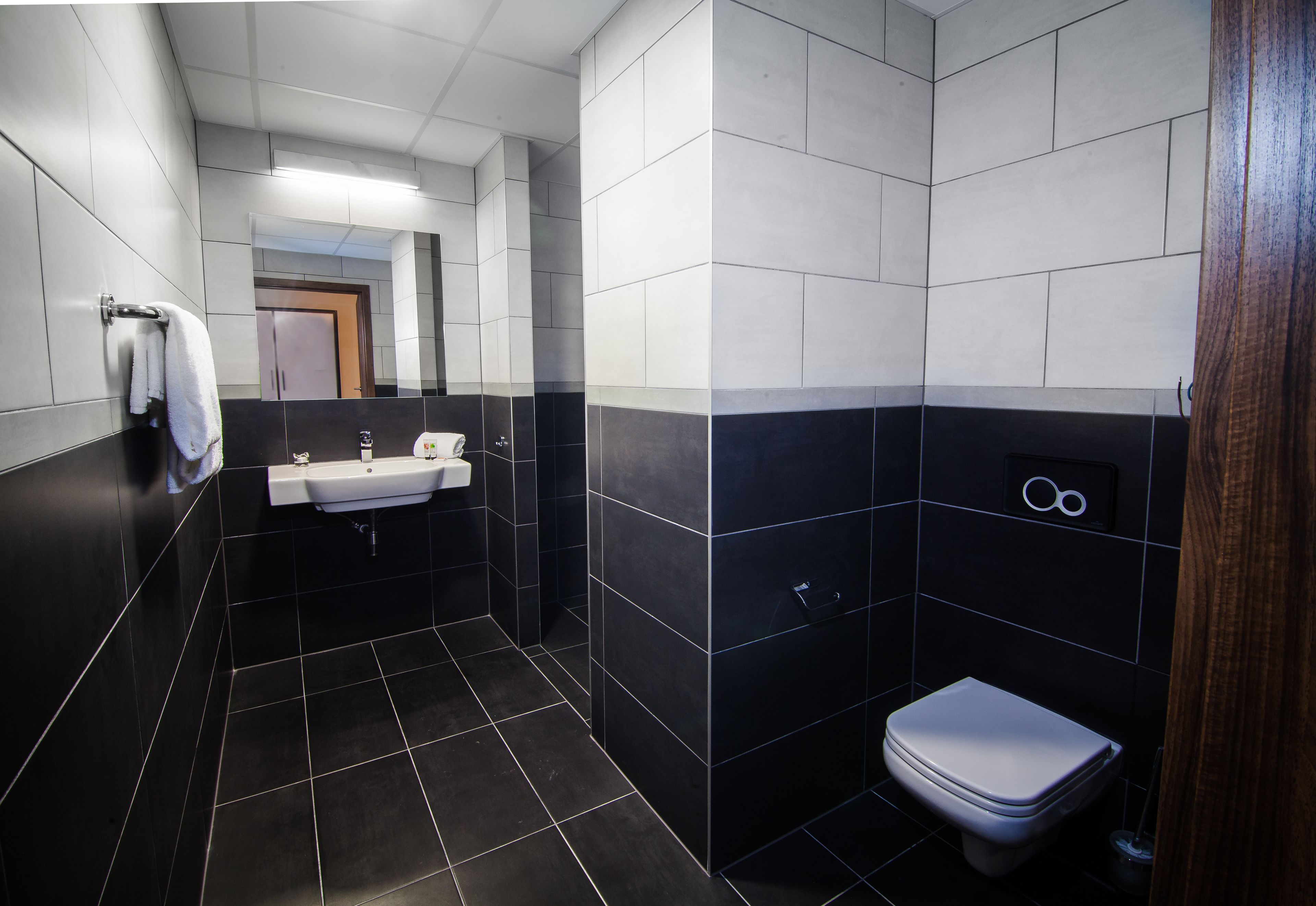 shower, eco-friendly toiletries, hair dryer, towels