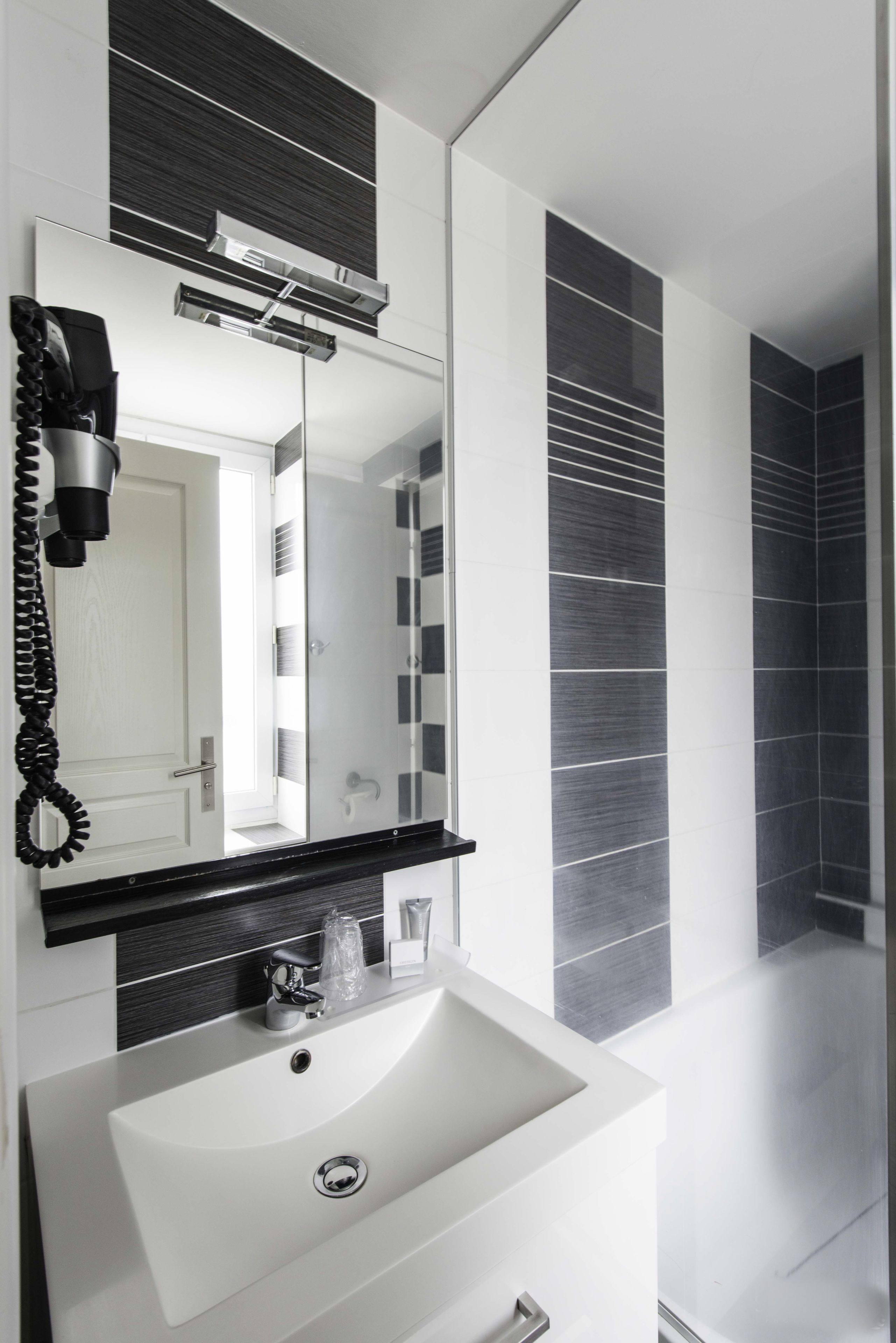 free toiletries, hair dryer, towels