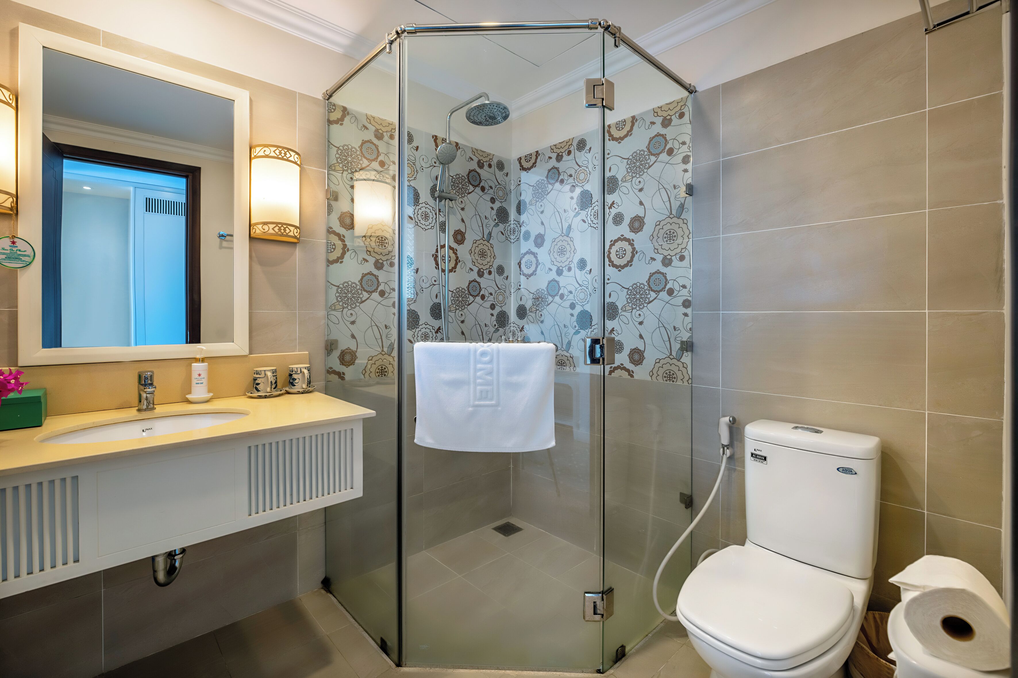 free toiletries, hair dryer, bathrobes, slippers