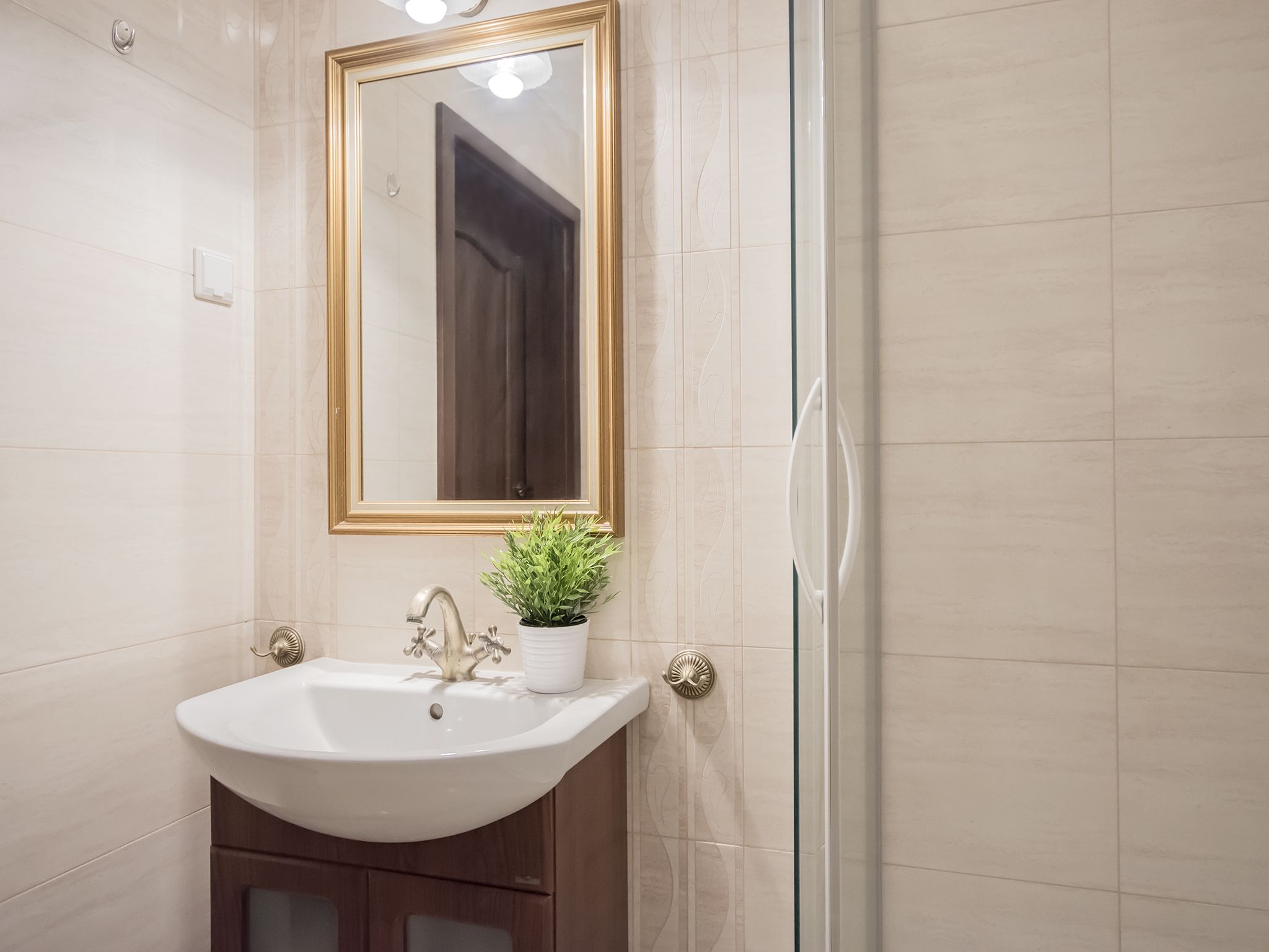 apartment (wazow 12) | bathroom | shower, hair dryer, towels