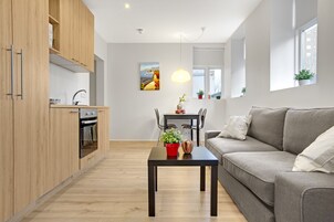 Stúdíóíbúð fyrir fjölskyldur | Hljóðeinangrun, straujárn/strauborð, vöggur/ungbarnarúm