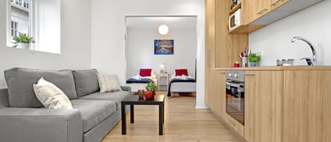 Familjestudio | Ljudisolering, strykjärn/strykbräda, barnsängar och gratis wi-fi