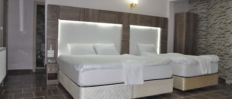 Minibar, desk, laptop workspace, soundproofing