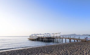 Plage privée à proximité, chaise longue, parasol, serviettes de plage