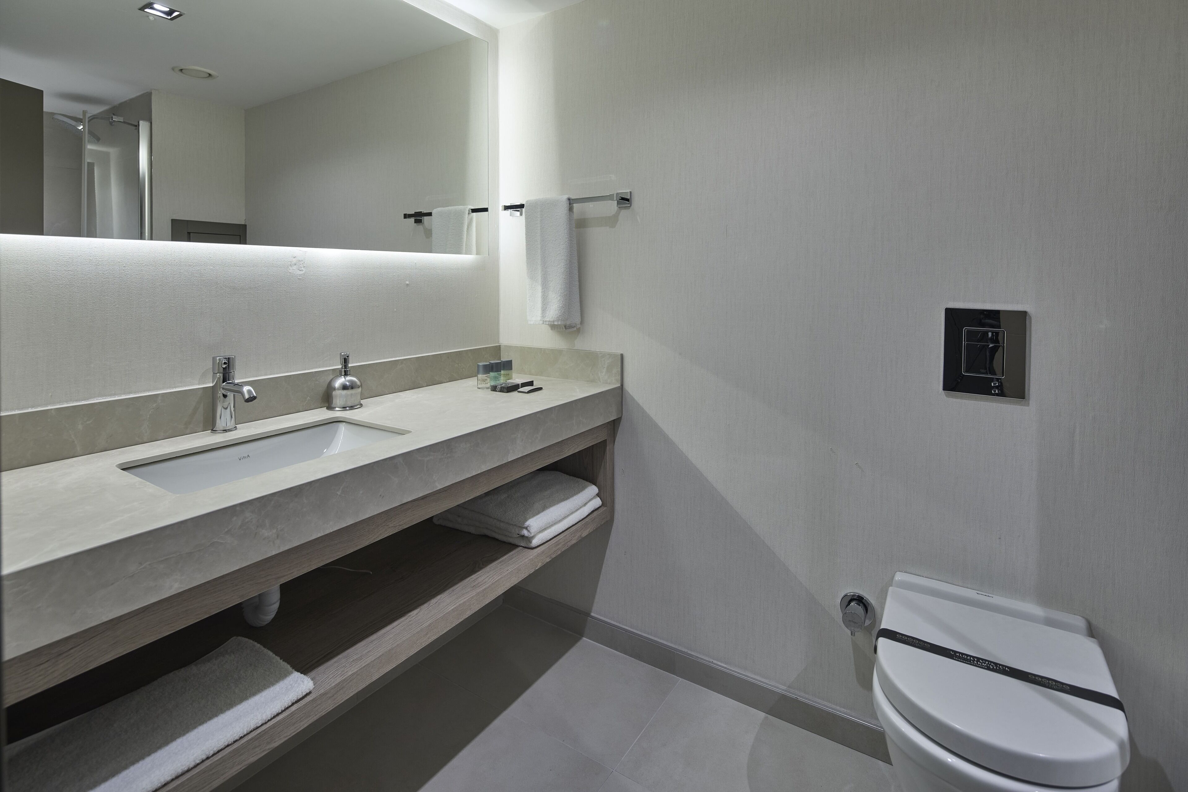 free toiletries, hair dryer, towels