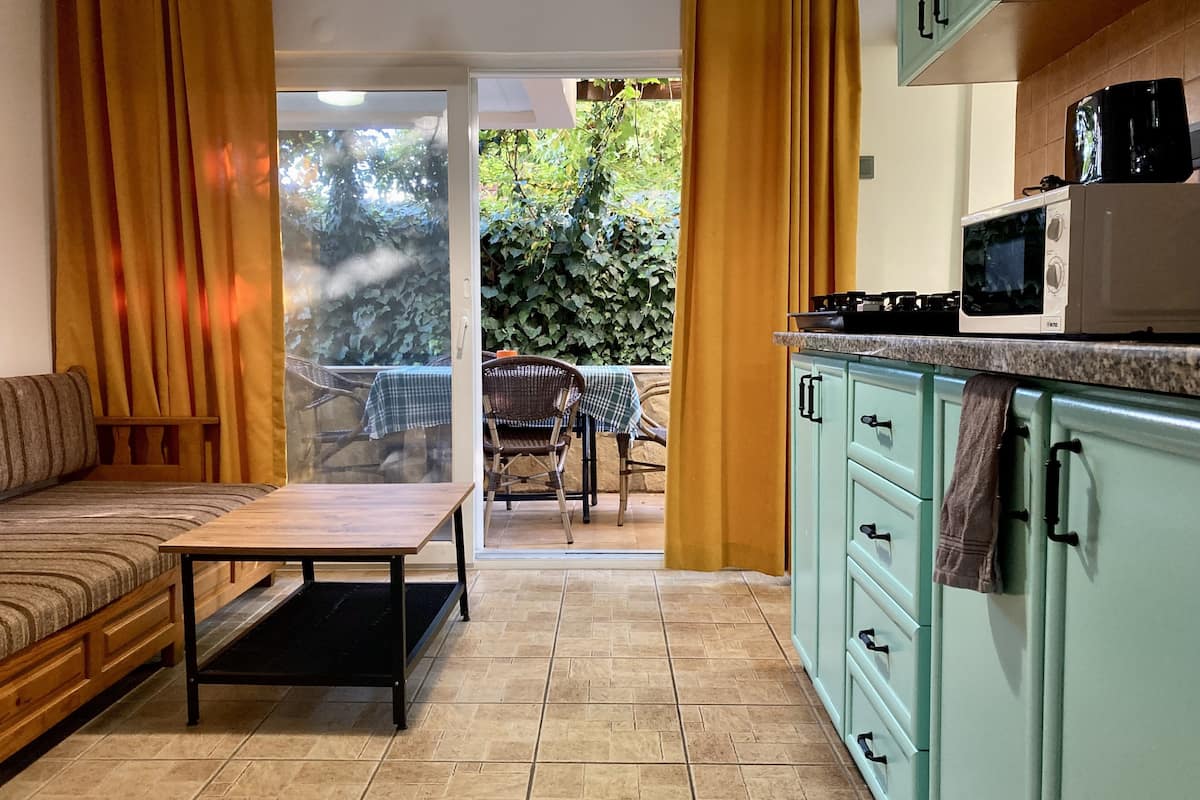 apartment, ground floor | private kitchen | fridge, cleaning supplies